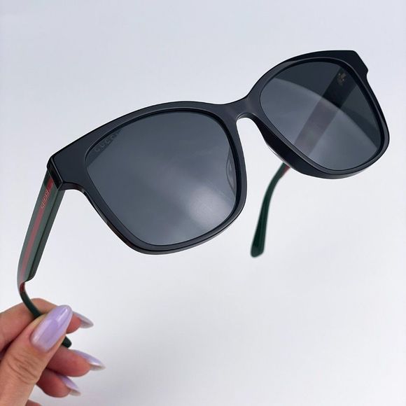 Gucci Accessories - Gucci GG0417SK 001 Sunglasses Black Multicolour Grey Oval Unisex